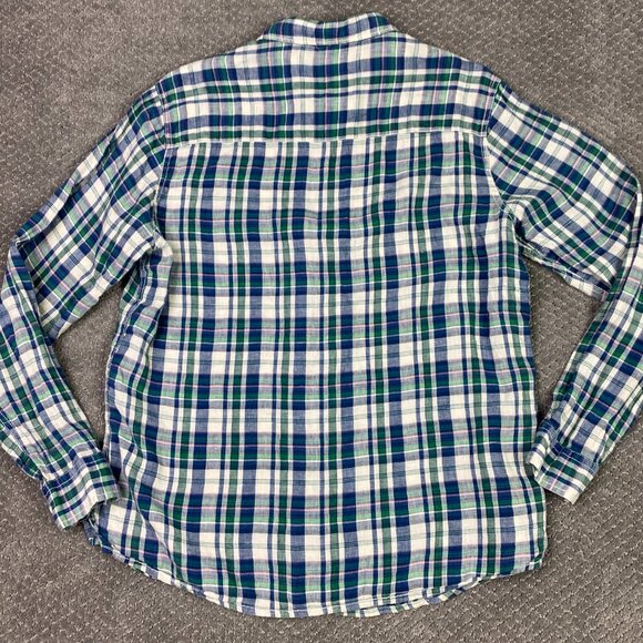 Fat Face Baird McNutt Irish Linen Shirt Men's Large Blue Green White Pink Button - Picture 3 of 12